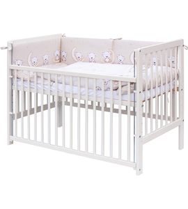 SCARLETT DĚTSKÁ POSTÝLKA S KOMPLETNÍ VÝBAVOU SCARLETT 120 X 60 CM - TORO - BÉŽOVÁ - DŘEVĚNÉ POSTÝLKY - SPINKÁNÍ