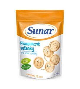 SUNAR SUŠENKY PÍSMENKOVÉ DĚTSKÉ 150G - TYČINKY/SUŠENKY - KRMENÍ