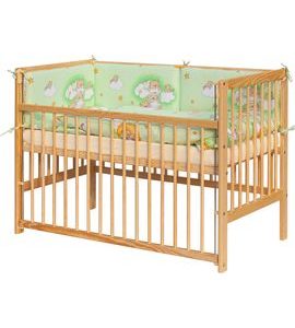 SCARLETT DĚTSKÁ POSTÝLKA S KOMPLETNÍ VÝBAVOU SCARLETT 120 X 60 CM - MRÁČEK - ZELENÁ - DŘEVĚNÉ POSTÝLKY - SPINKÁNÍ
