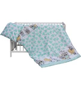 SCARLETT DĚTSKÁ POSTÝLKA S KOMPLETNÍ VÝBAVOU SCARLETT KULÍŠEK 120 X 60 CM - ZELENÁ - DŘEVĚNÉ POSTÝLKY - SPINKÁNÍ