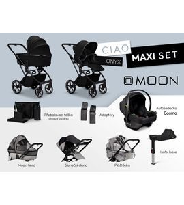 MOON CIAO MAXI SET - ONYX - KOMBINACE S PŘÍSLUŠENSTVÍM - KOČÁRKY A PŘÍSLUŠENSTVÍ