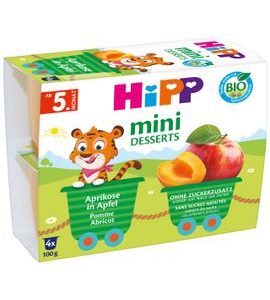 HIPP BIO JABLKA S MERUŇKAMI 4X100 G - OVOCE/DEZERTY - KRMENÍ