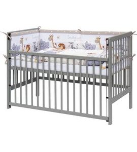 SCARLETT DĚTSKÁ POSTÝLKA S KOMPLETNÍ VÝBAVOU SCARLETT ZOO - 120 X 60 CM - BÉŽOVÁ - DŘEVĚNÉ POSTÝLKY - SPINKÁNÍ