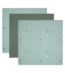 BEBE-JOU MUŠELÍNOVÁ PLENKA 70X70 CM SET 3KS OCEAN VIBES - LÁTKOVÉ PLENY SKLÁDANÉ - PŘEBALOVÁNÍ