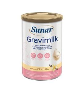 SUNAR GRAVIMILK S PŘÍCHUTÍ VANILKA 450G - PODPORA KOJENÍ - PRO MAMINKY