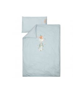 LITTLE DUTCH POVLEČENÍ 140X100 A 40X60 CM FOREST FRIENDS BLUE - POVLEČENÍ DO POSTÝLKY - SPINKÁNÍ