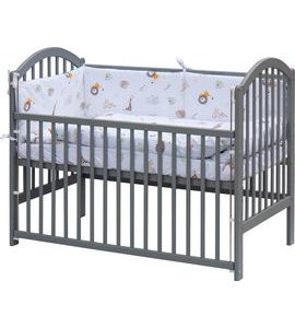 SCARLETT DĚTSKÁ POSTÝLKA S KOMPLETNÍ VÝBAVOU SCARLETT 120 X 60 CM ŠEDÁ - GONA - DŘEVĚNÉ POSTÝLKY - SPINKÁNÍ