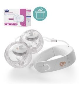 KINDERKRAFT ODSÁVAČKA MATEŘSKÉHO MLÉKA DOUBLE HANDS-FREE GENTLENESTE + CHICCO VLOŽKY DO PODPRSENKY - ODSÁVAČKY MATEŘSKÉHO MLÉKA - KRMENÍ