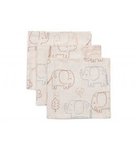 JOLLEIN UBROUSKY MUŠELÍNOVÉ 3 KS 31X31CM ELEPHANT TALES - LÁTKOVÉ UBROUSKY - PŘEBALOVÁNÍ