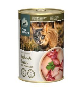 PURE NATURE CAT ADULT KONZERVA KUŘE A BAŽANT S PETRŽELKOU 400G - KONZERVY PRO PSY - CHOVATELSKÉ POTŘEBY MALVÍKZOO