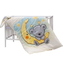 SCARLETT DĚTSKÁ POSTÝLKA S KOMPLETNÍ VÝBAVOU SCARLETT 120 X 60 CM - MIMAS - DŘEVĚNÉ POSTÝLKY - SPINKÁNÍ