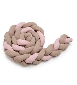 T-TOMI PLETENÝ MANTINEL 180 CM PINK + MOCCA - MANTINELY - SPINKÁNÍ