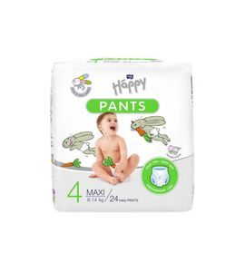 BELLA BABY HAPPY PANTS 4 MAXI 8-14KG 24KS - PLIENKOVÉ NOHAVIČKY - VŠETKO NA PREBAĽOVANIE