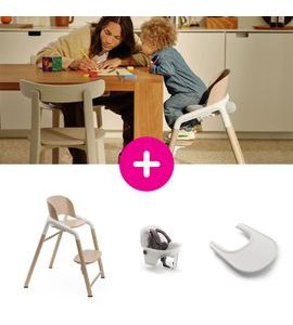 BUGABOO GIRAFFE SET ŽIDLIČKA + BABY SET + PULTÍK - JÍDELNÍ ŽIDLIČKY DŘEVĚNÉ - KRMENÍ