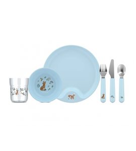 LITTLE DUTCH DĚTSKÁ JÍDELNÍ SADA 6-DÍLNÁ FOREST FRIENDS - MISKY, TALÍŘKY A PODLOŽKY - KRMENÍ