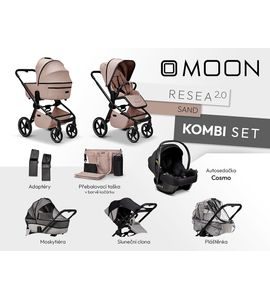 MOON RESEA 2.0 KOMBI SET - SAND - KOMBINACE S PŘÍSLUŠENSTVÍM - KOČÁRKY A PŘÍSLUŠENSTVÍ