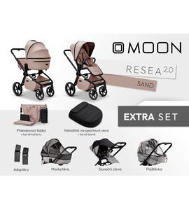 MOON RESEA 2.0 EXTRA SET - SAND - DVOJKOMBINACE - KOČÁRKY A PŘÍSLUŠENSTVÍ