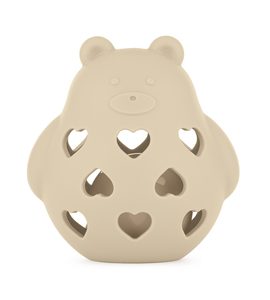 PETITE&MARS HRAČKA SILIKONOVÁ S CHRASTÍTKEM BEAR BASIL DESERT SAND 0M+ - HRAČKY PRO NEJMENŠÍ - PRO DĚTI