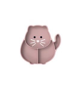 MELII SILIKONOVÝ DĚLENÝ TALÍŘEK S PŘÍSAVKOU - LUXE KOČIČKA - MISKY, TALÍŘKY A PODLOŽKY - KRMENÍ