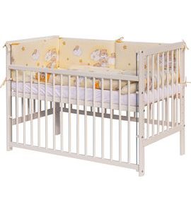 SCARLETT DĚTSKÁ POSTÝLKA S KOMPLETNÍ VÝBAVOU SCARLETT 120 X 60 CM - MRÁČEK - BÉŽOVÁ - DŘEVĚNÉ POSTÝLKY - SPINKÁNÍ