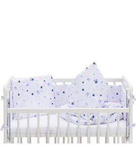 FILLIKID LOŽNÍ SOUPRAVA LUXE STARS WHITE/BLUE + MATRACE - POVLEČENÍ DO POSTÝLKY - SPINKÁNÍ