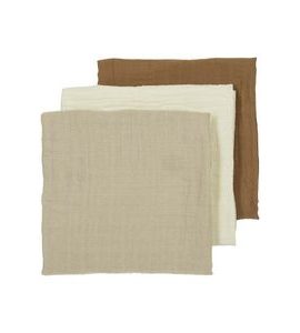 MEYCO MUŠELÍNOVÉ PLENY 3-BALENÍ - OFFWHITE/SAND/TOFFEE - LÁTKOVÉ PLENY SKLÁDANÉ - PŘEBALOVÁNÍ
