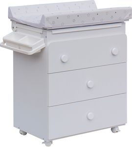 SCARLETT PŘEBALOVACÍ KOMODA S VANIČKOU VISTA BÍLÁ S PŘEBALOVACÍ PODLOŽKOU HVĚZDIČKA BÍLÁ - PŘEBALOVACÍ KOMODY - PŘEBALOVÁNÍ