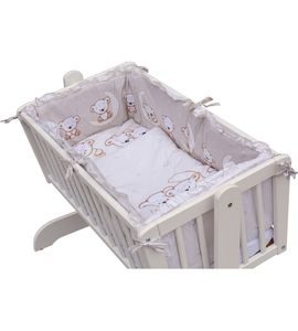 SCARLETT DĚTSKÁ KOLÉBKA BÍLÁ - 90X41CM S KOMPLETNÍ VÝBAVOU TORO BARVA SOUPRAVY: TORO BÉŽOVÁ - KOŠÍKY A KOLÉBKY - SPINKÁNÍ