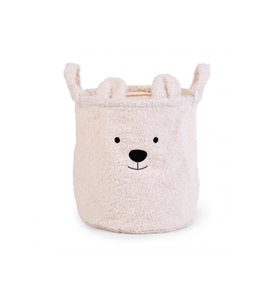 CHILDHOME KOŠ NA HRAČKY TEDDY OFF WHITE 30X30X30 CM - BOXY NA HRAČKY - SPINKÁNÍ