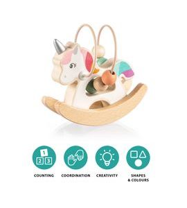 ZOPA DŘEVĚNÝ AKTIVITY JEDNOROŽEC - MOTORICKÉ A HRY - PRO DĚTI