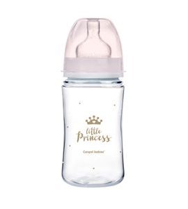 CANPOL BABIES LAHEV SE ŠIROKÝM HRDLEM ROYAL BABY 240ML RŮŽOVÁ - KOJENECKÉ LAHVE - KRMENÍ