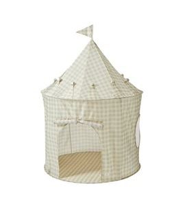 3 SPROUTS DĚTSKÝ STAN RECYCLED GINGHAM BEIGE - HRACÍ DOMEČKY - SPINKÁNÍ