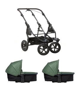 TFK TFK SET DUO2 FRAME 2025 - AIR WHEEL + CARRYCOT OLIVE - KOČÁRKY PRO DVOJČATA - KOČÁRKY A PŘÍSLUŠENSTVÍ
