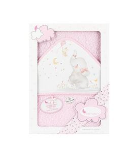 INTERBABY OSUŠKA FROTÉ SLON RŮŽOVÁ - OSUŠKY A DĚTSKÉ ŽUPANY - KOUPÁNÍ A ZDRAVÍ