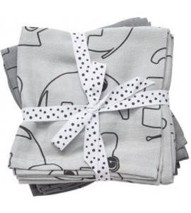 DONE BY DEER MUŠELÍNOVÉ PLENKY CONTOUR 2 KS ŠEDÉ - LÁTKOVÉ PLENY SKLÁDANÉ - PŘEBALOVÁNÍ