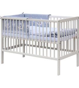 SCARLETT POSTÝLKA 120X60CM S KOMPLETNÍ VÝBAVOU TORO ŠEDÁ - DŘEVĚNÉ POSTÝLKY - SPINKÁNÍ