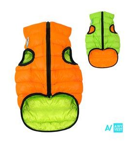 AIRY VEST BUNDA PRO PSY ORANŽOVÁ/ZELENÁ L 65 - OBLEČKY DO ZIMY PRO PSY - CHOVATELSKÉ POTŘEBY MALVÍKZOO