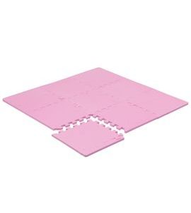 RIALTO BABY HRACÍ PODLOŽKA PUZZLE S OKRAJEM PINK 92X92 CM - HRACÍ PODLOŽKY NA ZEM - SPINKÁNÍ