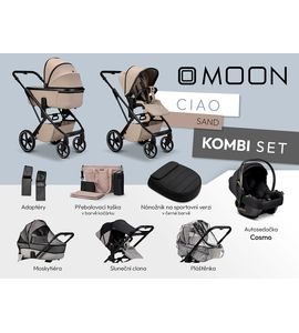MOON CIAO KOMBI SET - SAND - KOMBINACE S PŘÍSLUŠENSTVÍM - KOČÁRKY A PŘÍSLUŠENSTVÍ