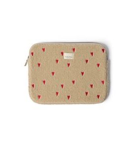 STUDIO NOOS TEDDY HEARTS OBAL NA LAPTOP 15´ ECRU HEARTS - ORGANIZÉRY A KOŠÍKY - KOČÁRKY A PŘÍSLUŠENSTVÍ