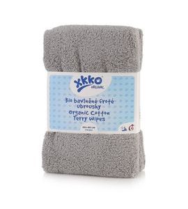 KIKKO ORGANIC BIO BAVLNĚNÉ FROTÉ UBROUSKY ORGANIC 40X40 GREY - LÁTKOVÉ UBROUSKY - PŘEBALOVÁNÍ