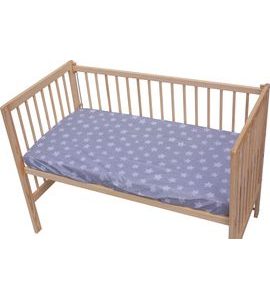 SCARLETT PROSTĚRADLO DO POSTÝLKY SCARLETT HVĚZDA 120X60CM ŠEDÁ - PROSTĚRADLA - SPINKÁNÍ