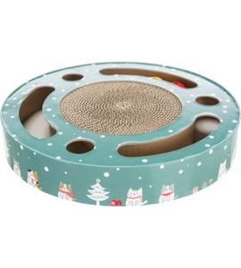 TRIXIE XMAS DRUM - VÁNOČNÍ ŠKRABACÍ BUBEN S HRAČKOU, Ø 33 × 5,5 CM - ŠKRABADLA A ŠKRÁBACÍ VÁLCE PRO KOČKY - CHOVATELSKÉ POTŘEBY MALVÍKZOO