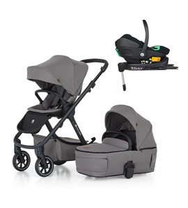 PETITE&MARS KOČÁREK KOMBINOVANÝ ICON 2V1 DOVE GREY LITE RWS + CORE PRO I-SIZE BLACK GREY + BÁZE - TROJKOMBINACE - KOČÁRKY A PŘÍSLUŠENSTVÍ