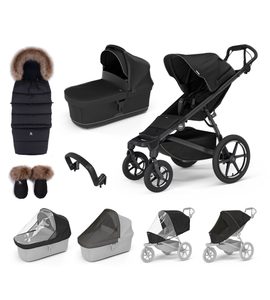 THULE DVOJKOMBINACE 9V1 URBAN GLIDE 4-WHEEL + BASSINET + PŘÍSLUŠENSTVÍ 2024 + ZIMNÍ SET COTTONMOOSE - KOMBINACE S PŘÍSLUŠENSTVÍM - KOČÍKY A PRÍSLUŠENSTVO