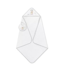 INTERBABY OSUŠKA FROTÉ MEDVÍDEK NA HOUPAČCE + BRYNDÁK - BÍLO/ŠEDÁ - OSUŠKY A DĚTSKÉ ŽUPANY - KOUPÁNÍ A ZDRAVÍ