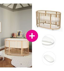 STOKKE® SLEEPI™ V3 WHITE + MATRACE + PROSTĚRADLO - DŘEVĚNÉ POSTÝLKY - SPINKÁNÍ