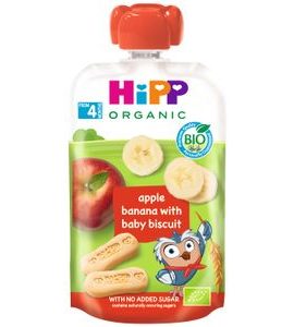 HIPP BIO HIPPIES JABLKO-BANÁN-COOKIES - KAPSIČKY - KRMENÍ