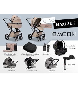 MOON CIAO MAXI SET - SAND - KOMBINACE S PŘÍSLUŠENSTVÍM - KOČÁRKY A PŘÍSLUŠENSTVÍ