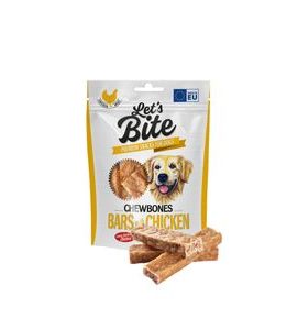 LET’S BITE CHEWBONES - BARS WITH CHICKEN 175 G - DENTÁLNÍ PAMLSKY PRO PSY - CHOVATELSKÉ POTŘEBY MALVÍKZOO